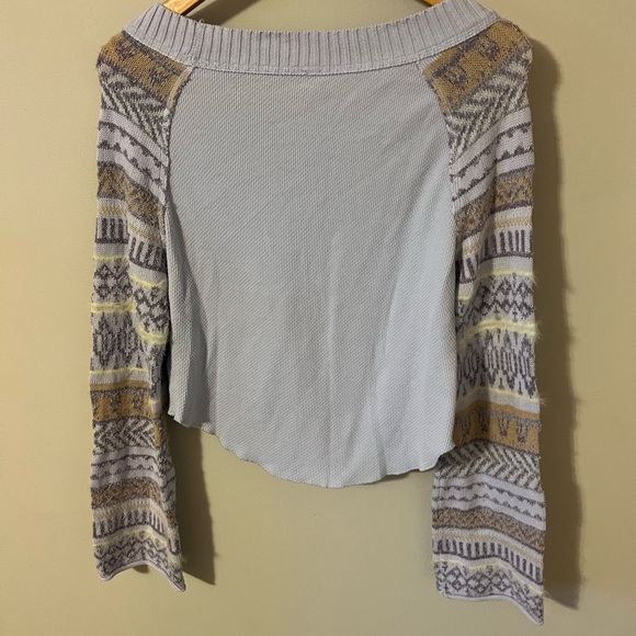Free People Fairground Thermal Sweater Sky Blue Size Small - Picture 10 of 11